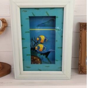 3D resign fish art box wood framed decor